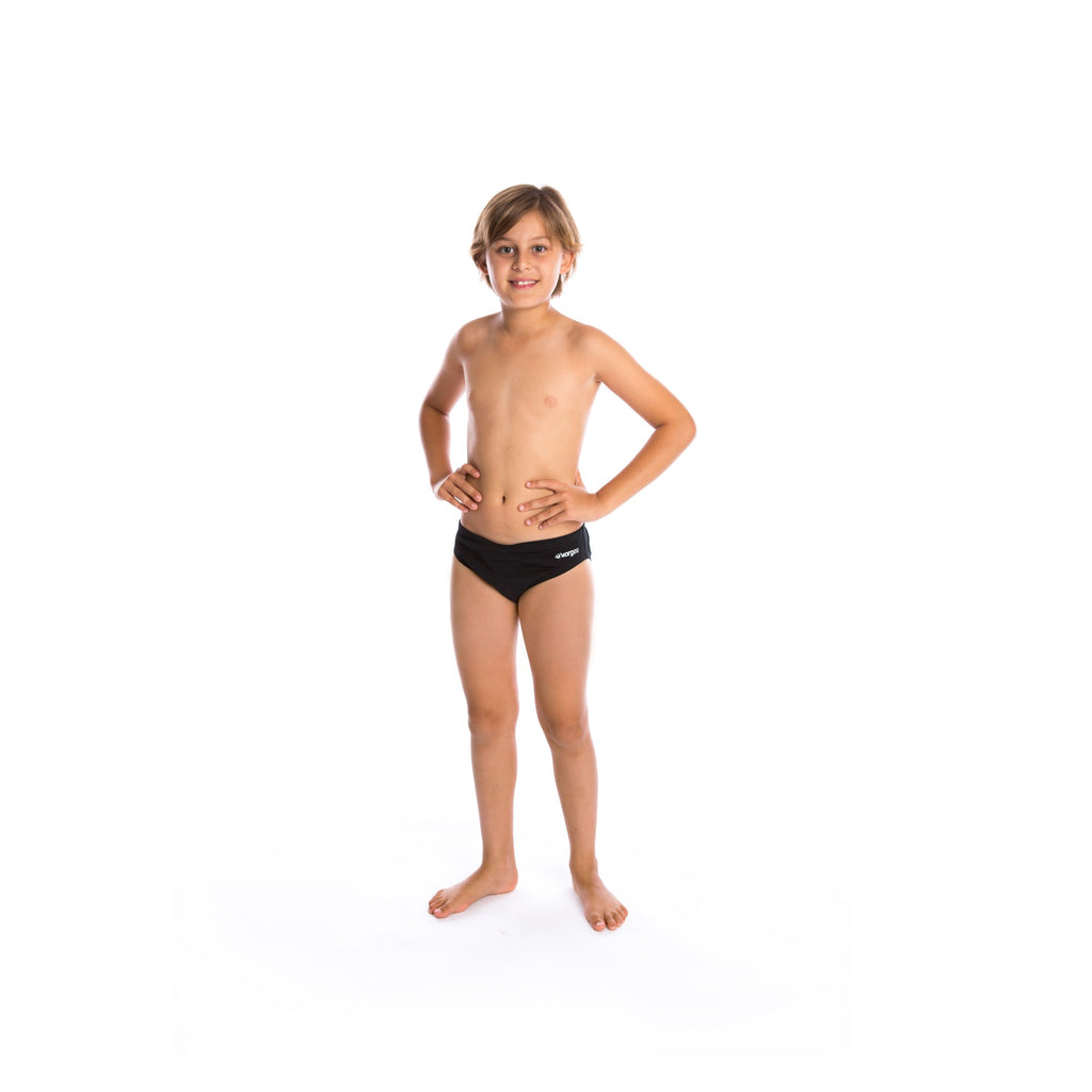 boys swimwear brief with drawcord tie in black