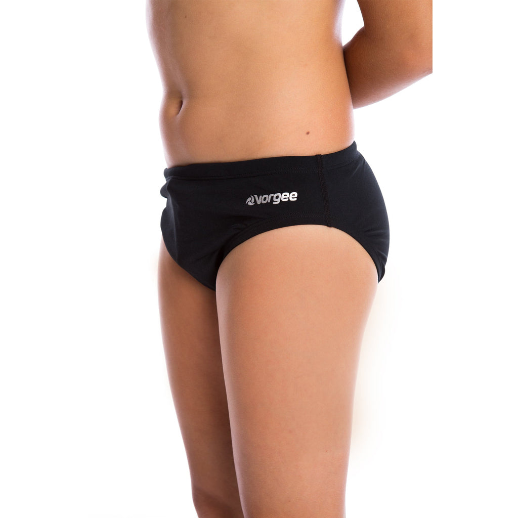 boys swimwear brief with drawcord tie in black