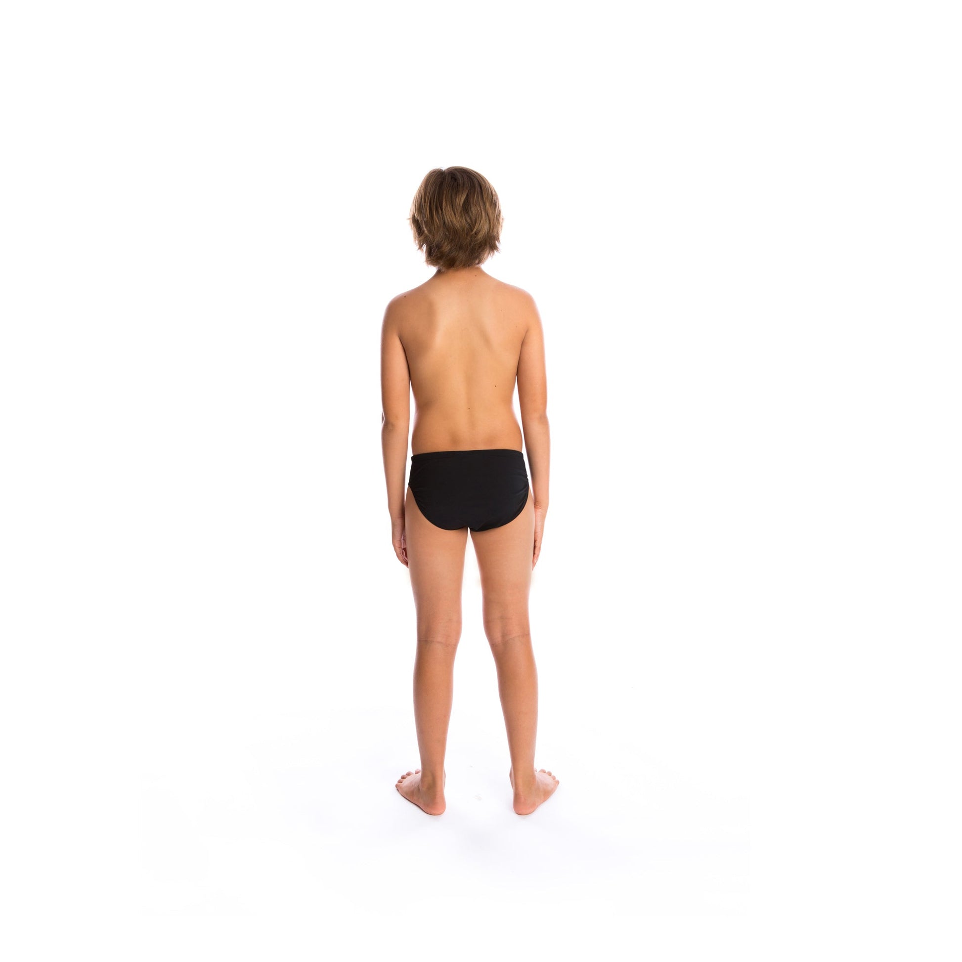boys swimwear brief with drawcord tie in black