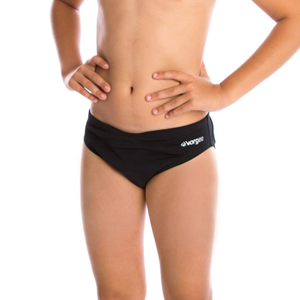 boys swimwear brief with drawcord tie in black