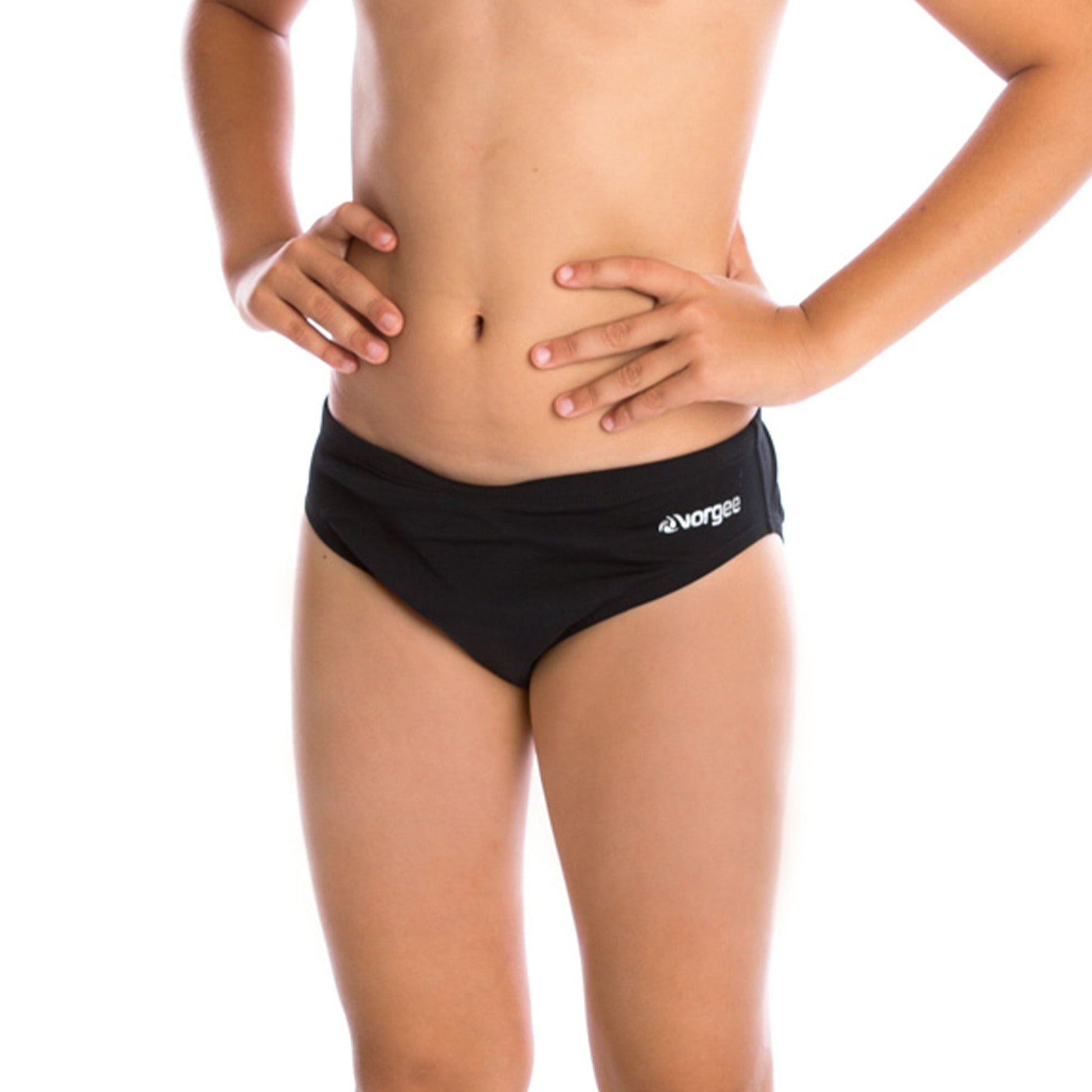 boys swimwear brief with drawcord tie in black