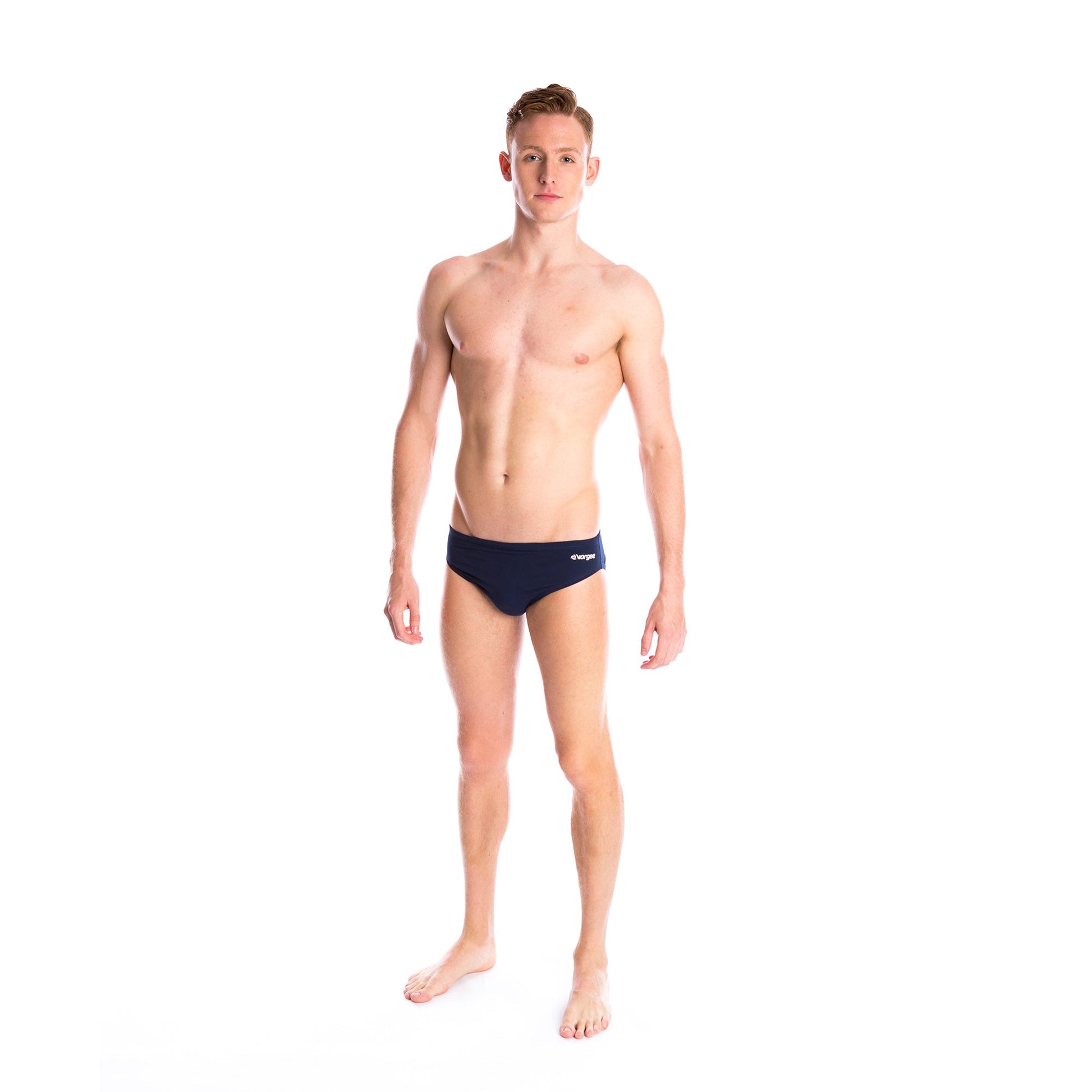 mens swimwear brief with drawcord tie in navy