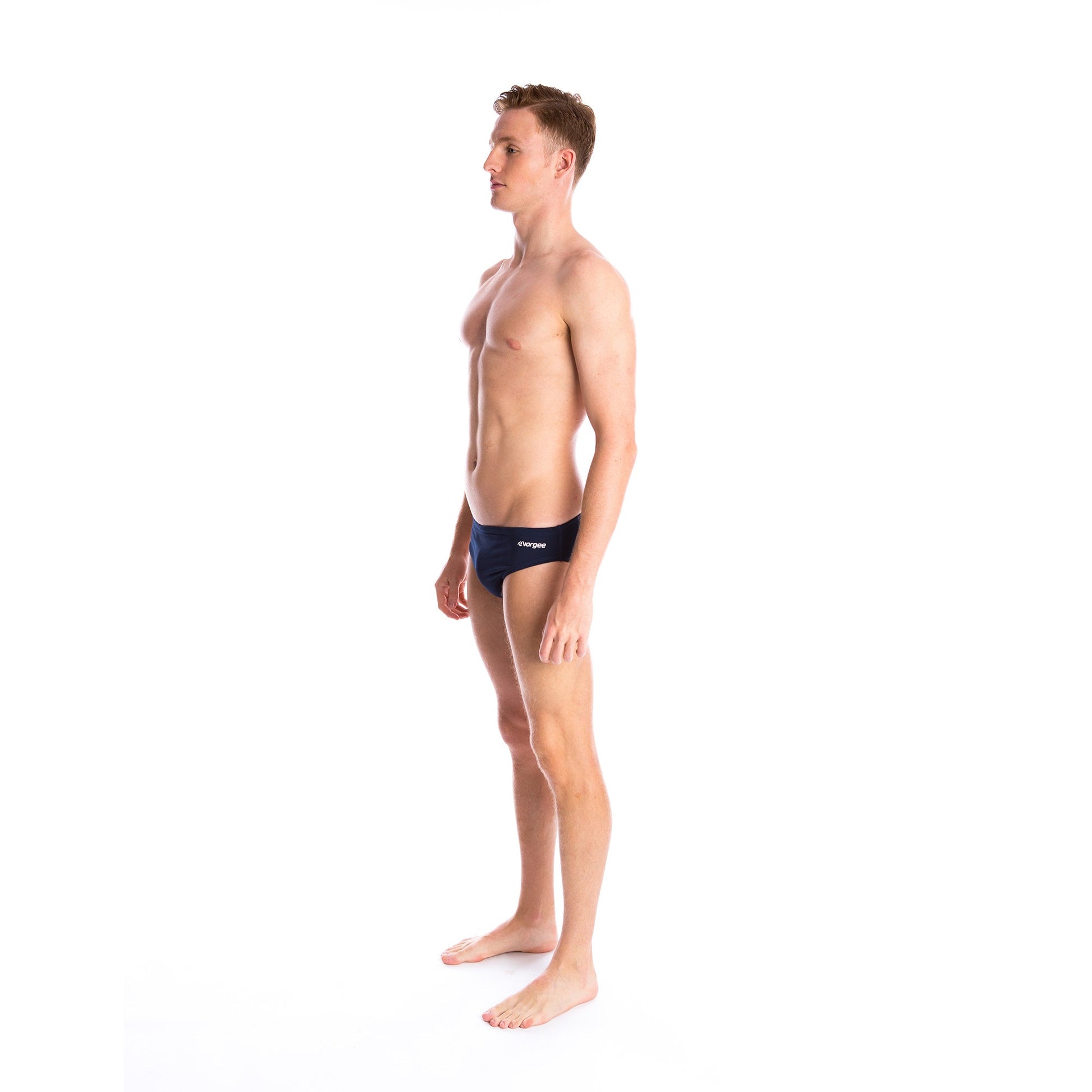 mens swimwear brief with drawcord tie in navy