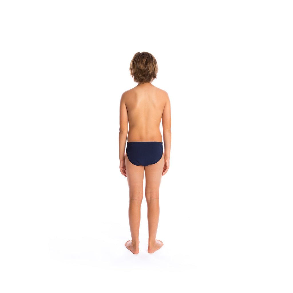 boys swimwear brief with drawcord tie in navy