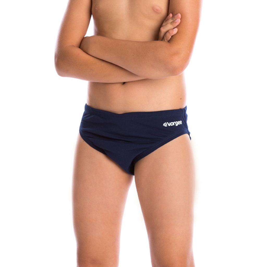 boys swimwear brief with drawcord tie in navy