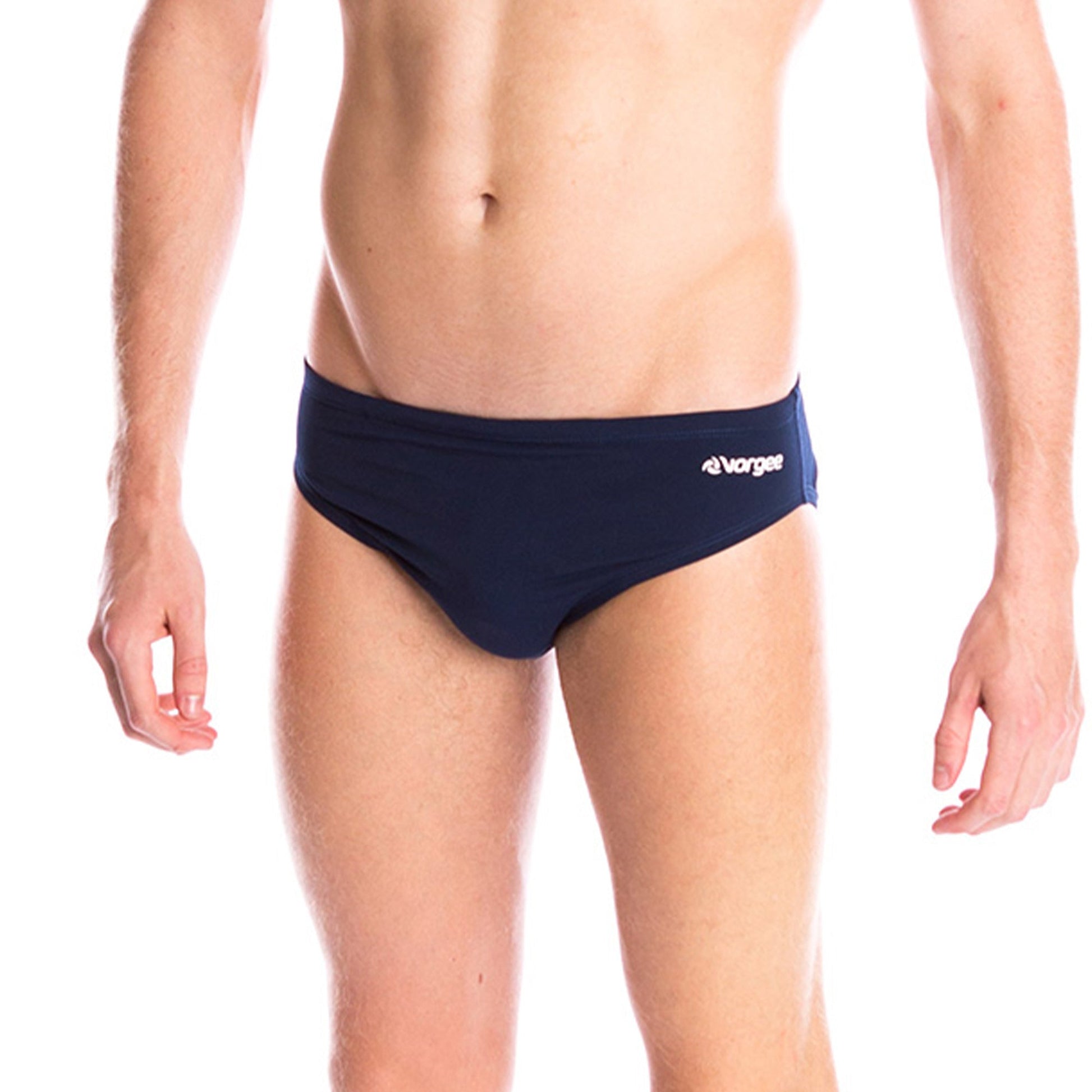 mens swimwear brief with drawcord tie in navy