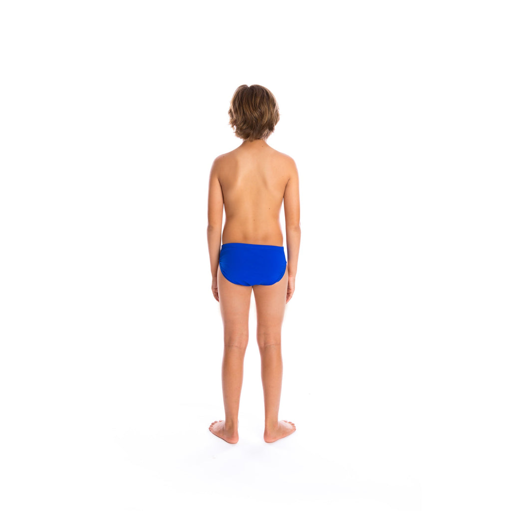 boys swimwear brief with drawcord tie in royal blue