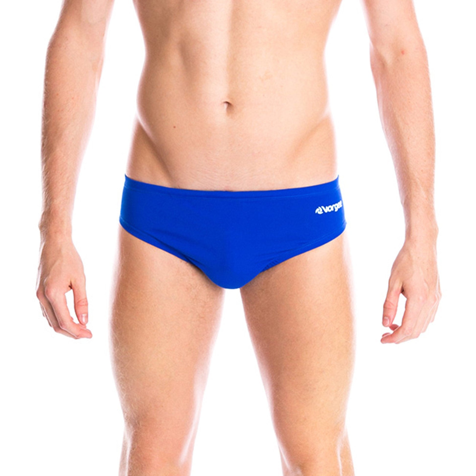 mens swimwear brief with drawcord tie in royal blue