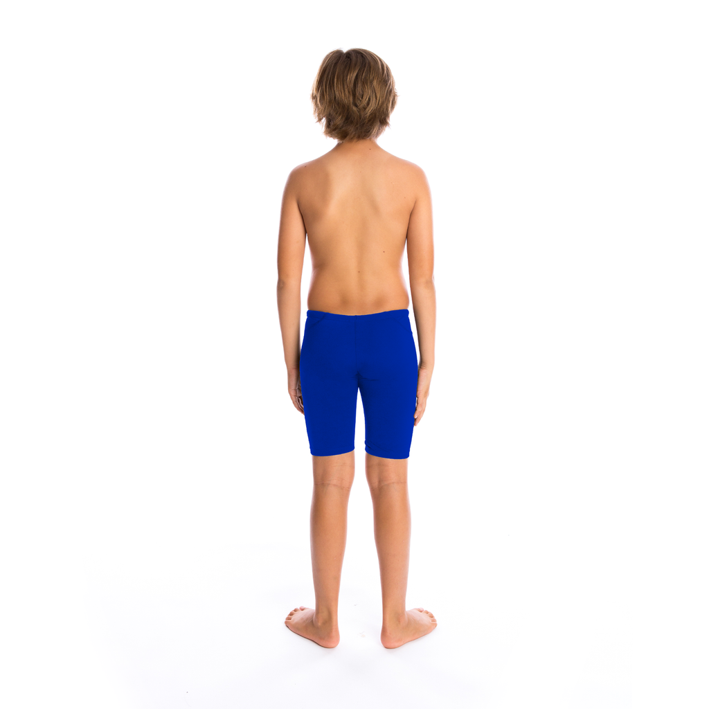 boys 3 panel jamo to the knee swimwear with drawcord tie in royal blue