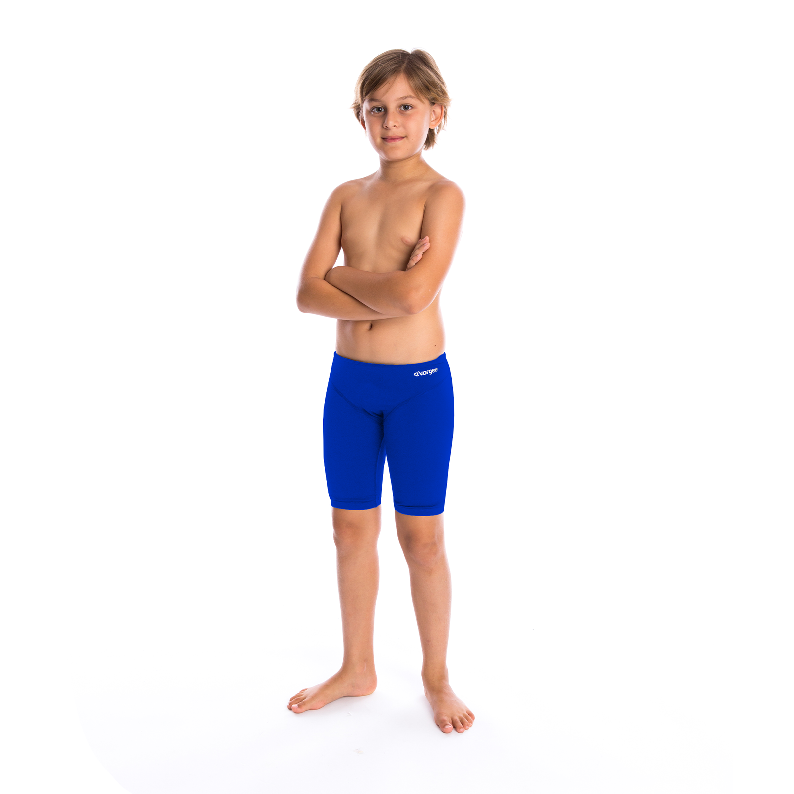 boys 3 panel jamo to the knee swimwear with drawcord tie in royal blue
