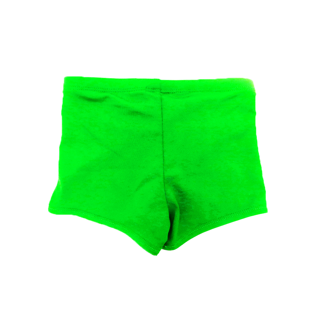 boys junior swim short with drawcord tie in fluro green