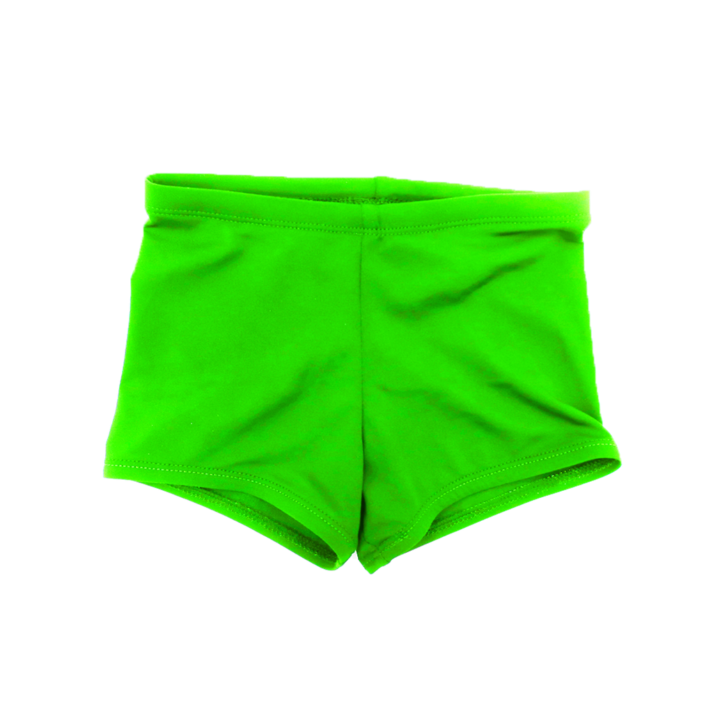 boys junior swim short with drawcord tie in fluro green