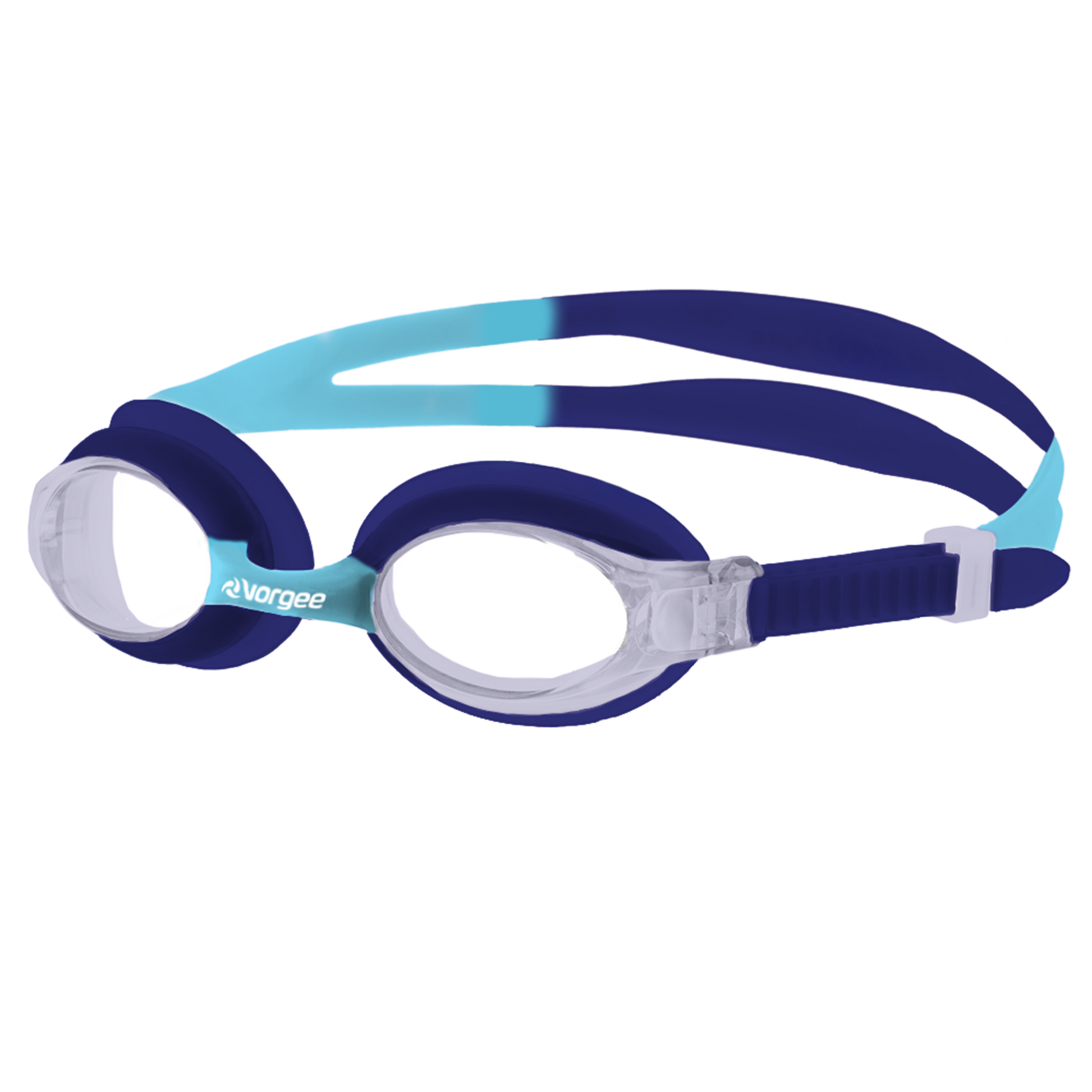 Dolphin Clear junior swimming goggle in Navy & Light Blue