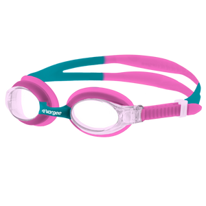 Dolphin Clear junior swimming goggle in Pink & Teal