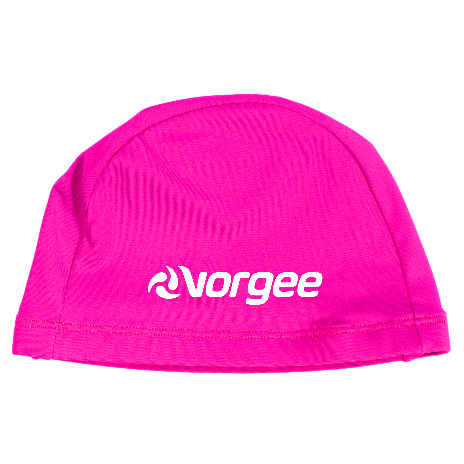 Nylon Lycra junior fabric swimming cap in Fluro Pink 