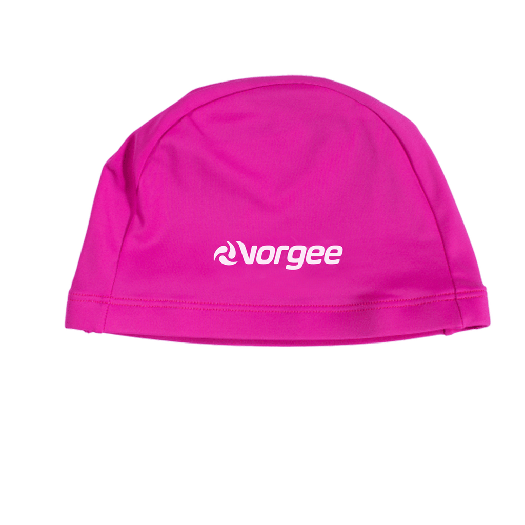 Nylon Lycra junior fabric swimming cap in Magenta 