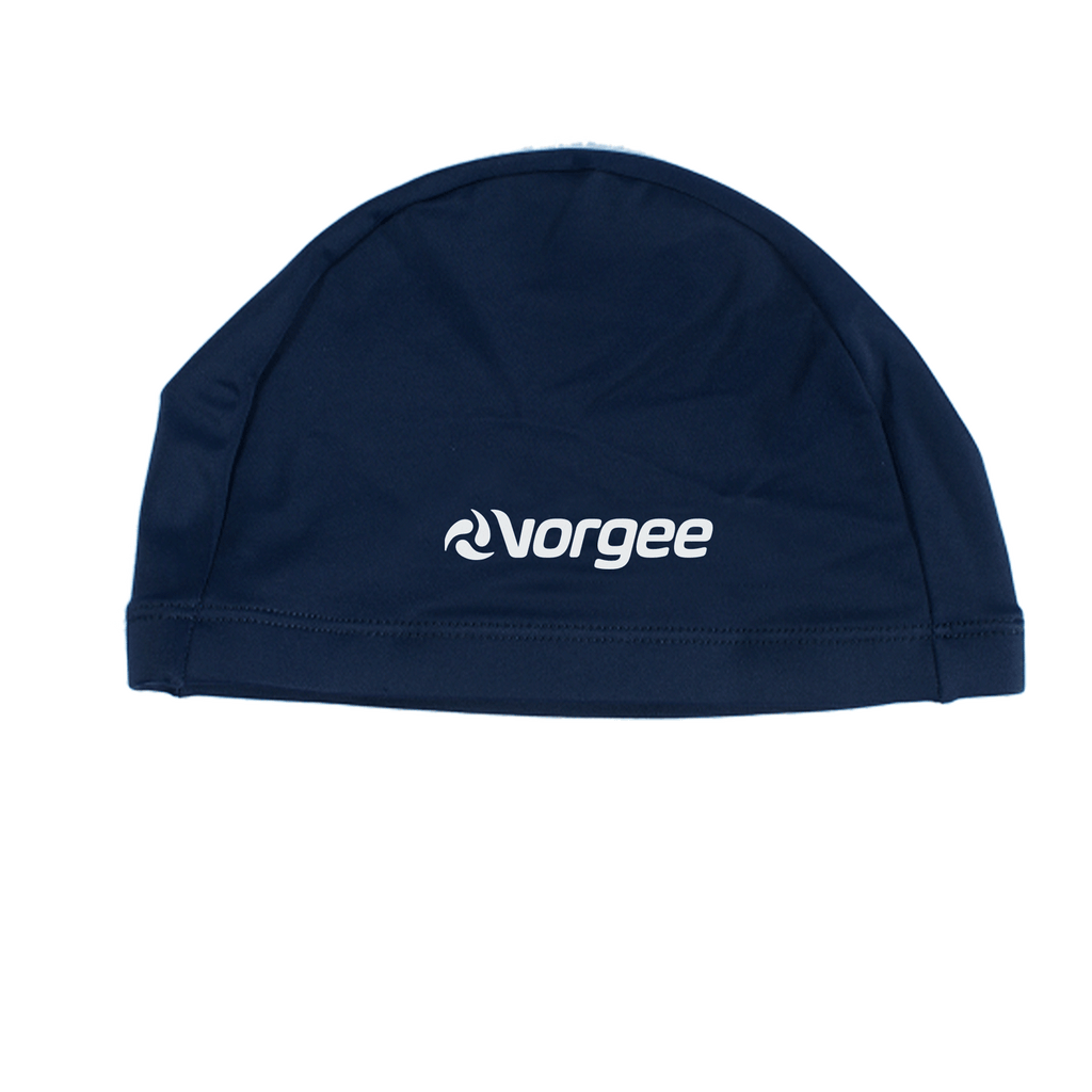 Nylon Lycra junior fabric swimming cap in Navy