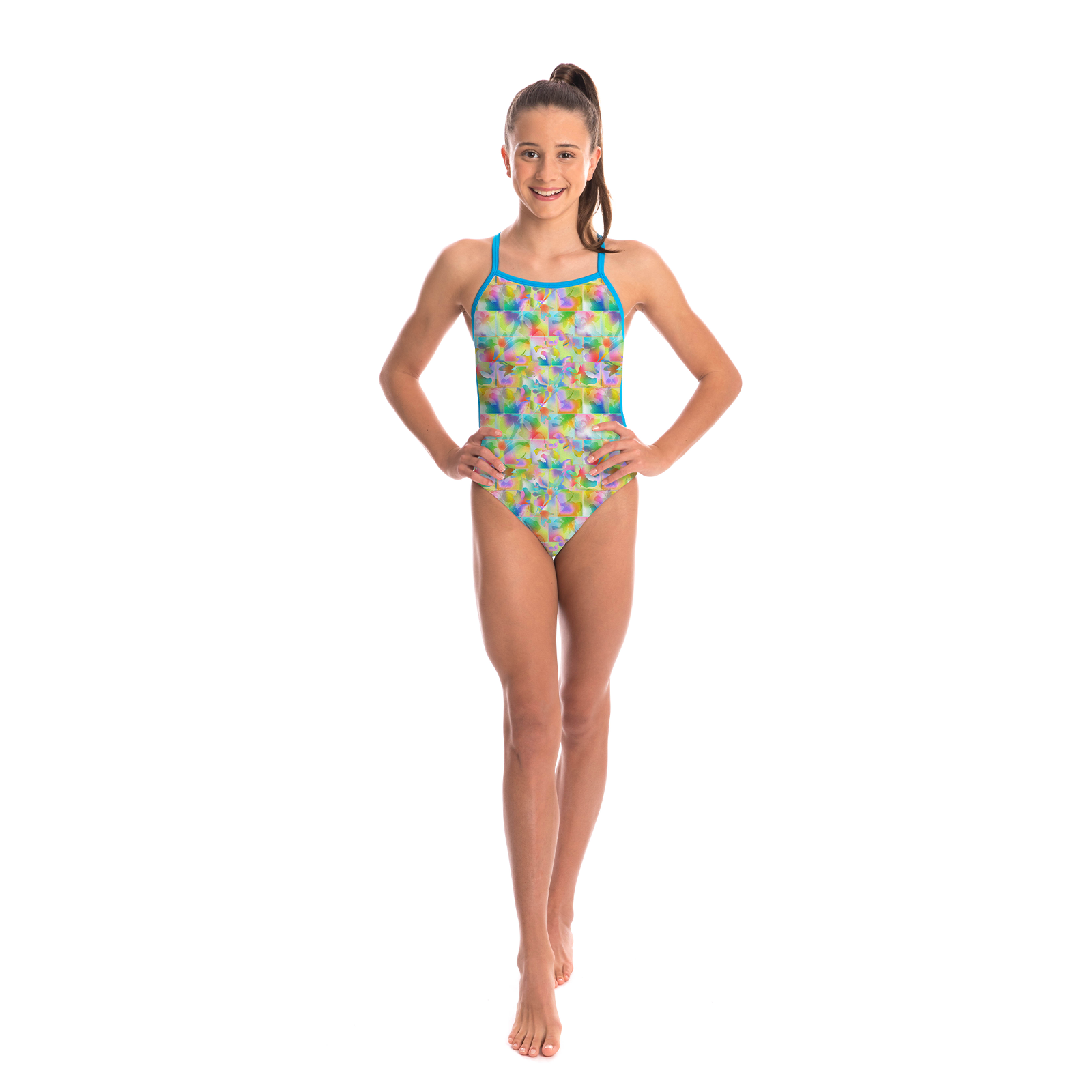 Girls Maia Printed One Piece Racer Back - Aria
