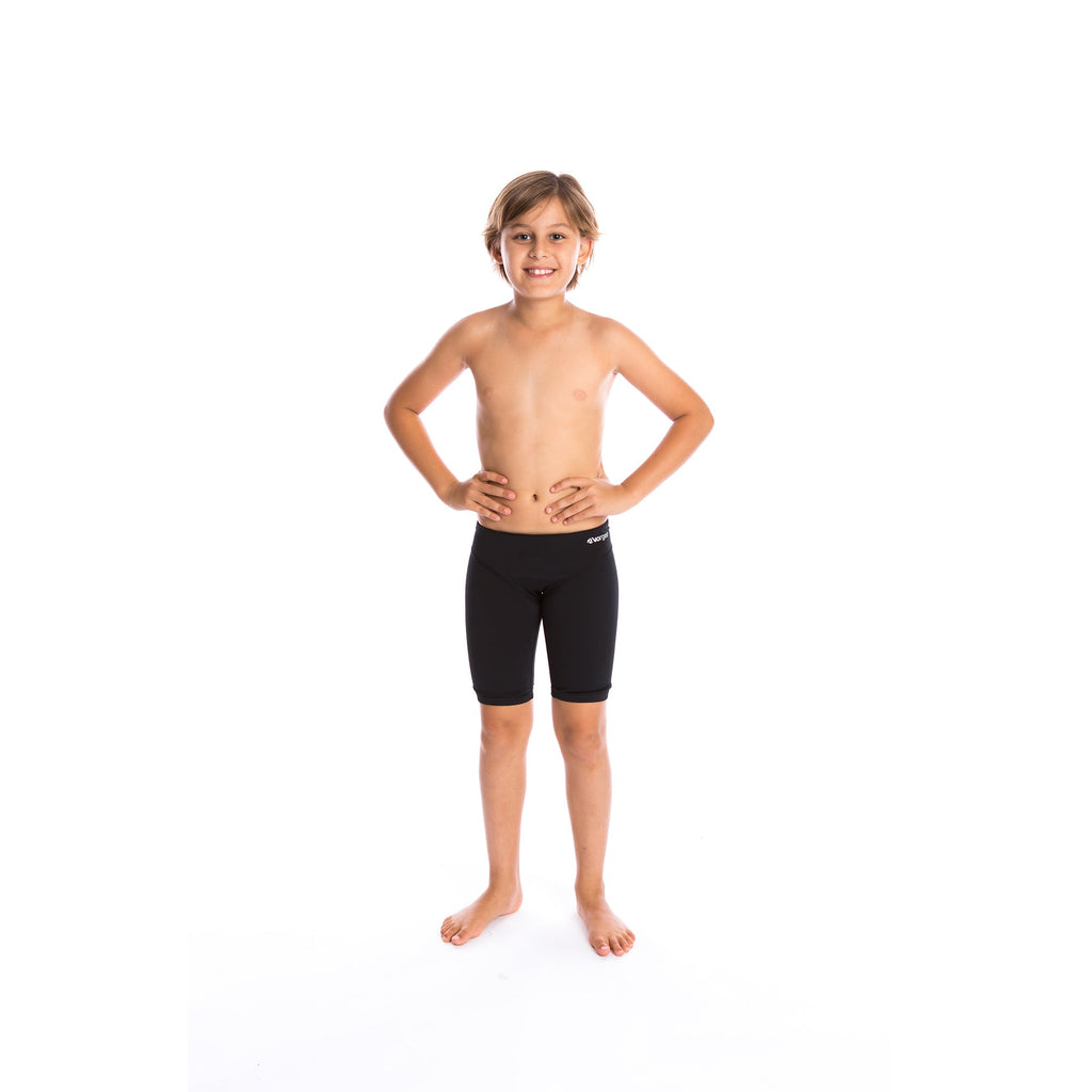 boys 3 panel jamo to the knee swimwear with drawcord tie in black