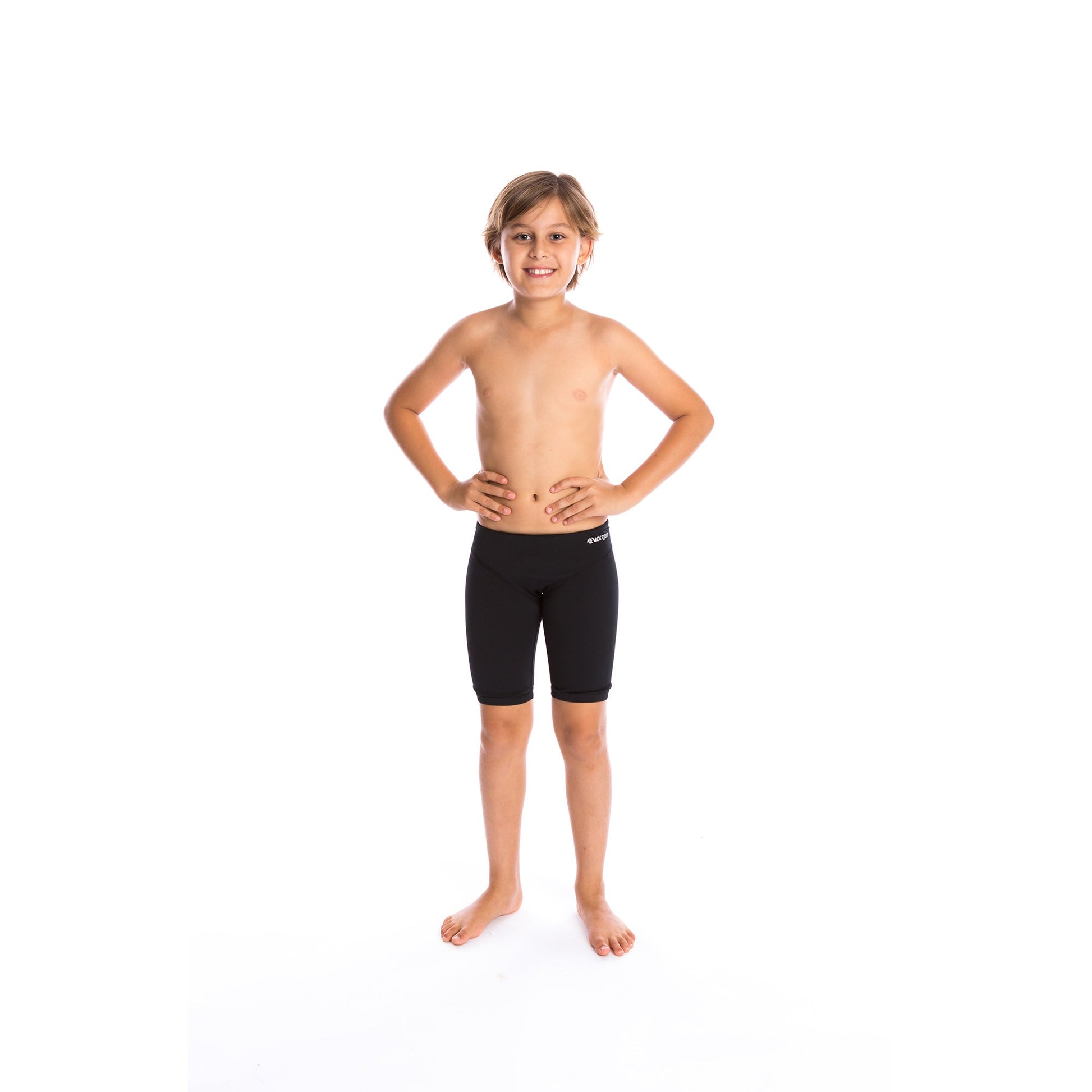 boys 3 panel jamo to the knee swimwear with drawcord tie in black