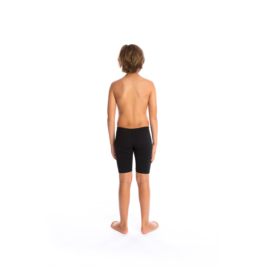 boys 3 panel jamo to the knee swimwear with drawcord tie in black
