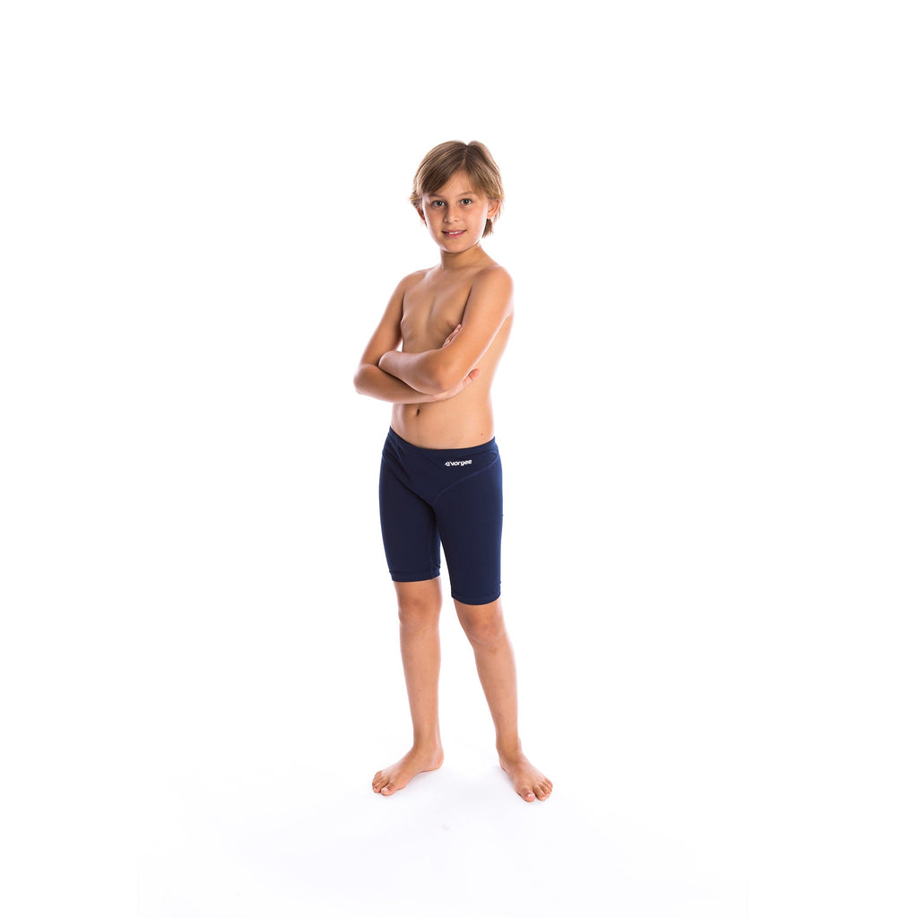 boys 3 panel jamo to the knee swimwear with drawcord tie in navy