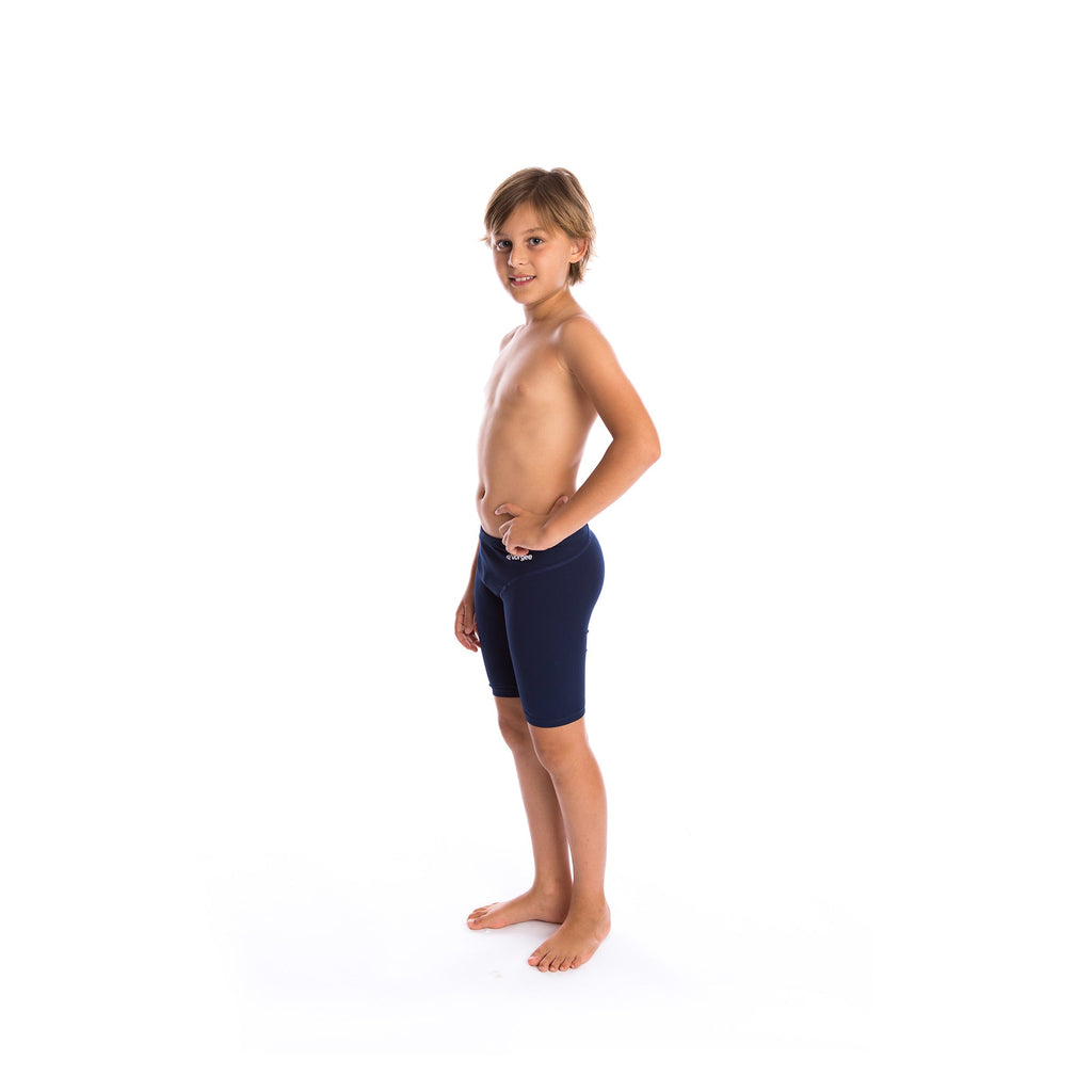 boys 3 panel jamo to the knee swimwear with drawcord tie in navy