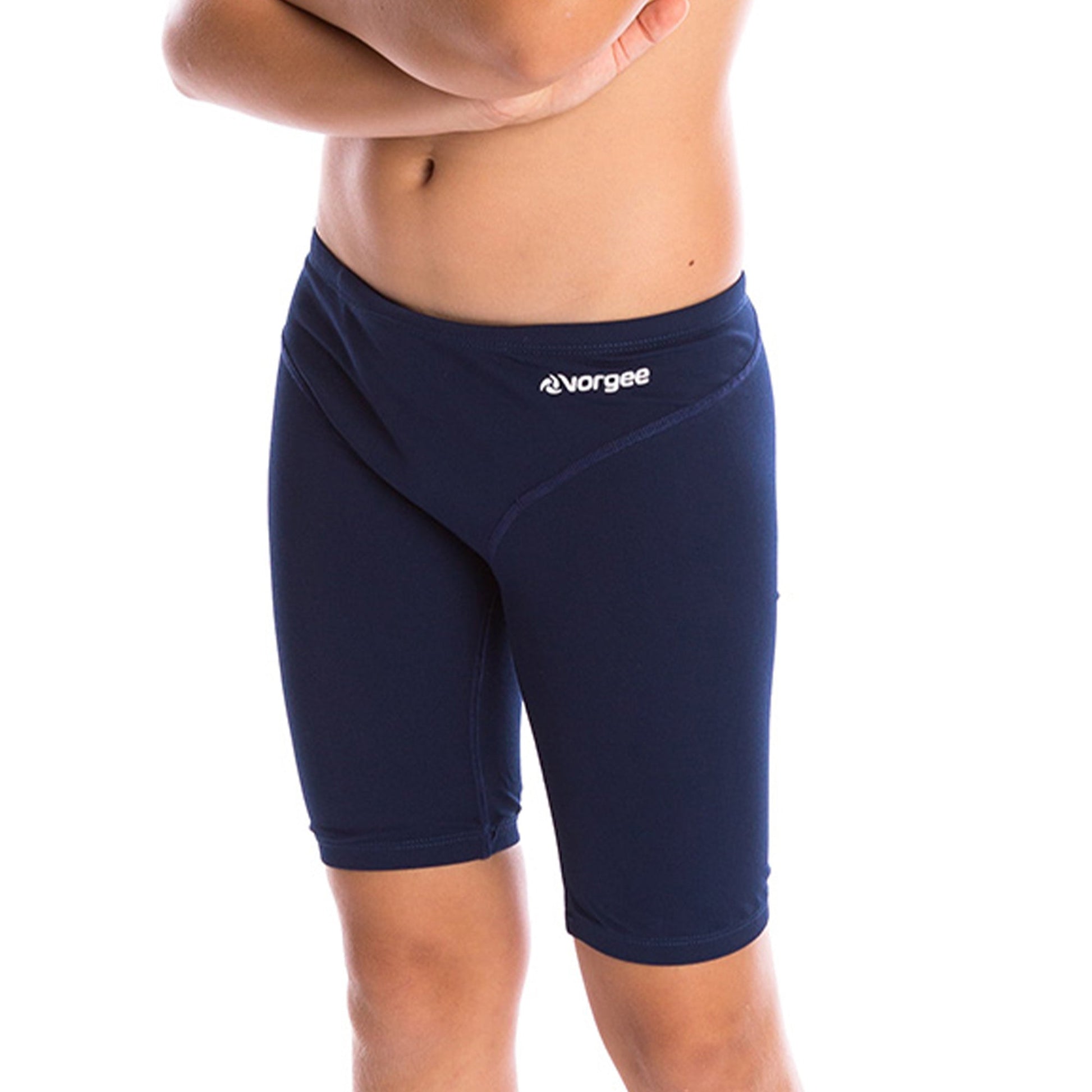 boys 3 panel jamo to the knee swimwear with drawcord tie in navy