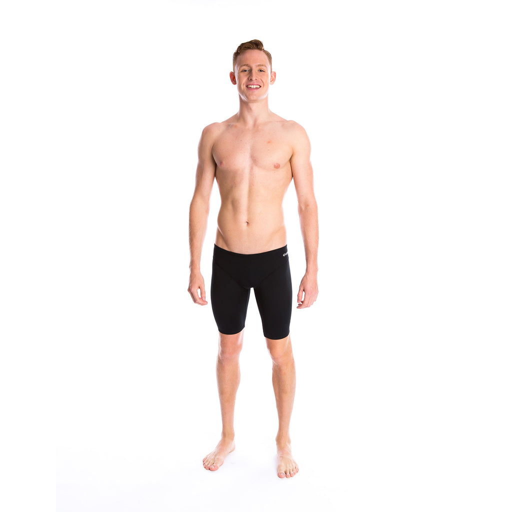 mens 3 panel jamo to the knee swimwear with drawcord tie in black
