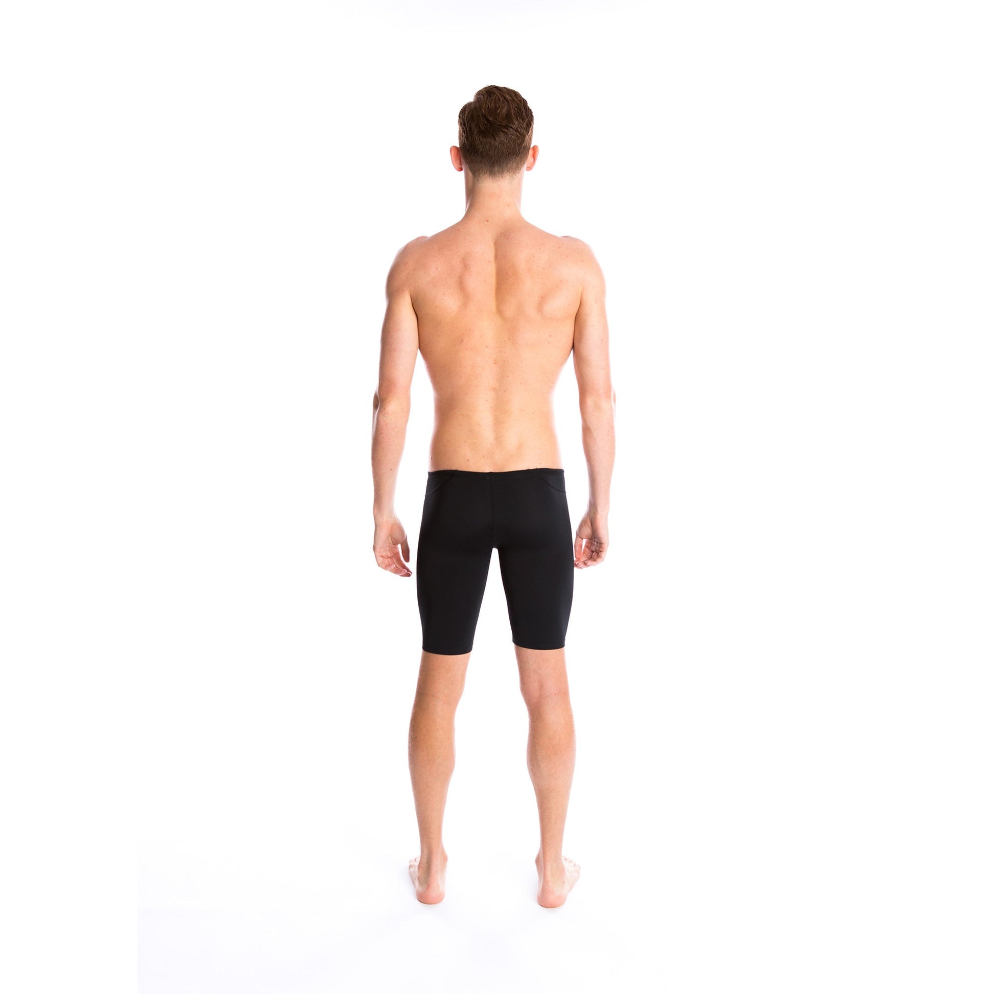 mens 3 panel jamo to the knee swimwear with drawcord tie in black