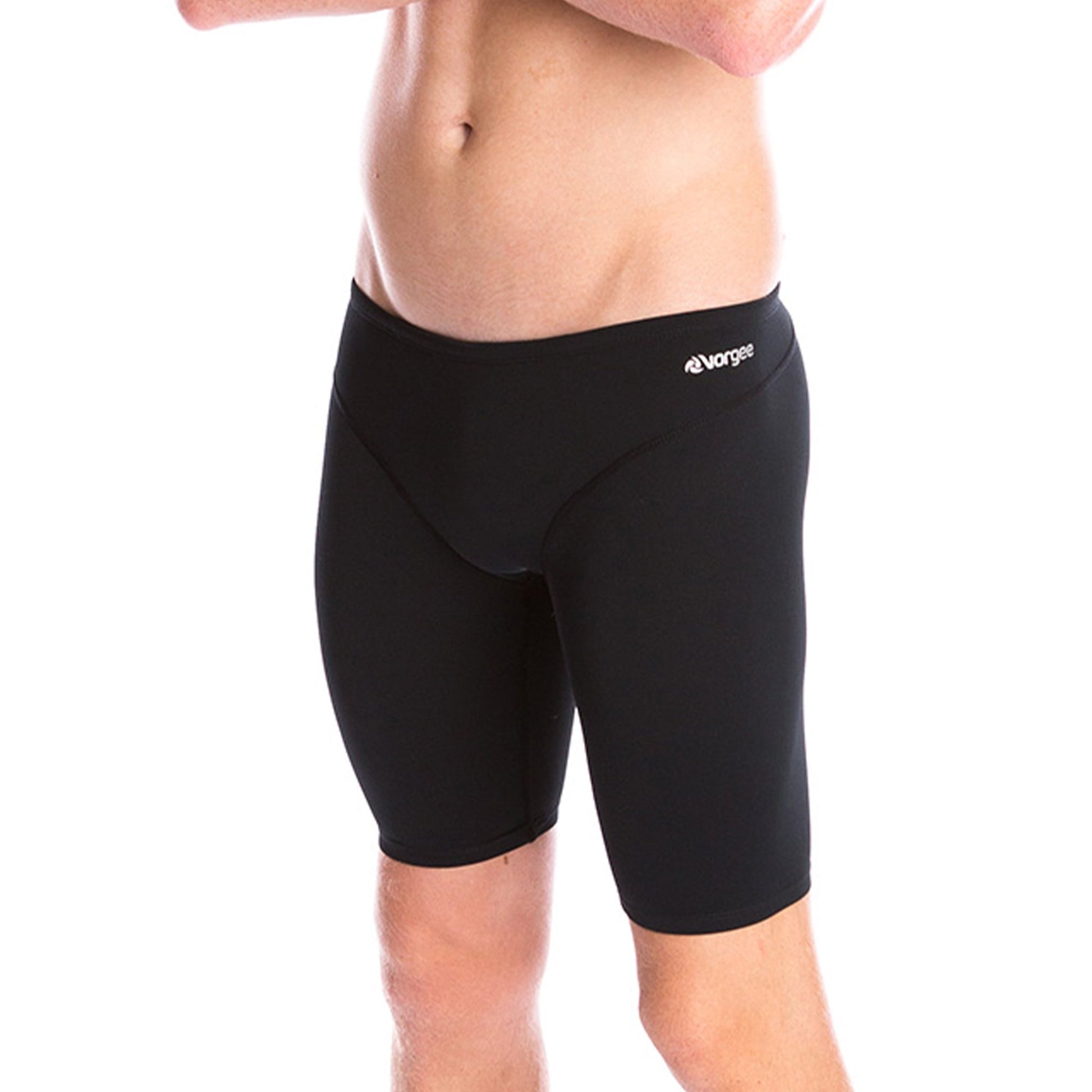 mens 3 panel jamo to the knee swimwear with drawcord tie in black