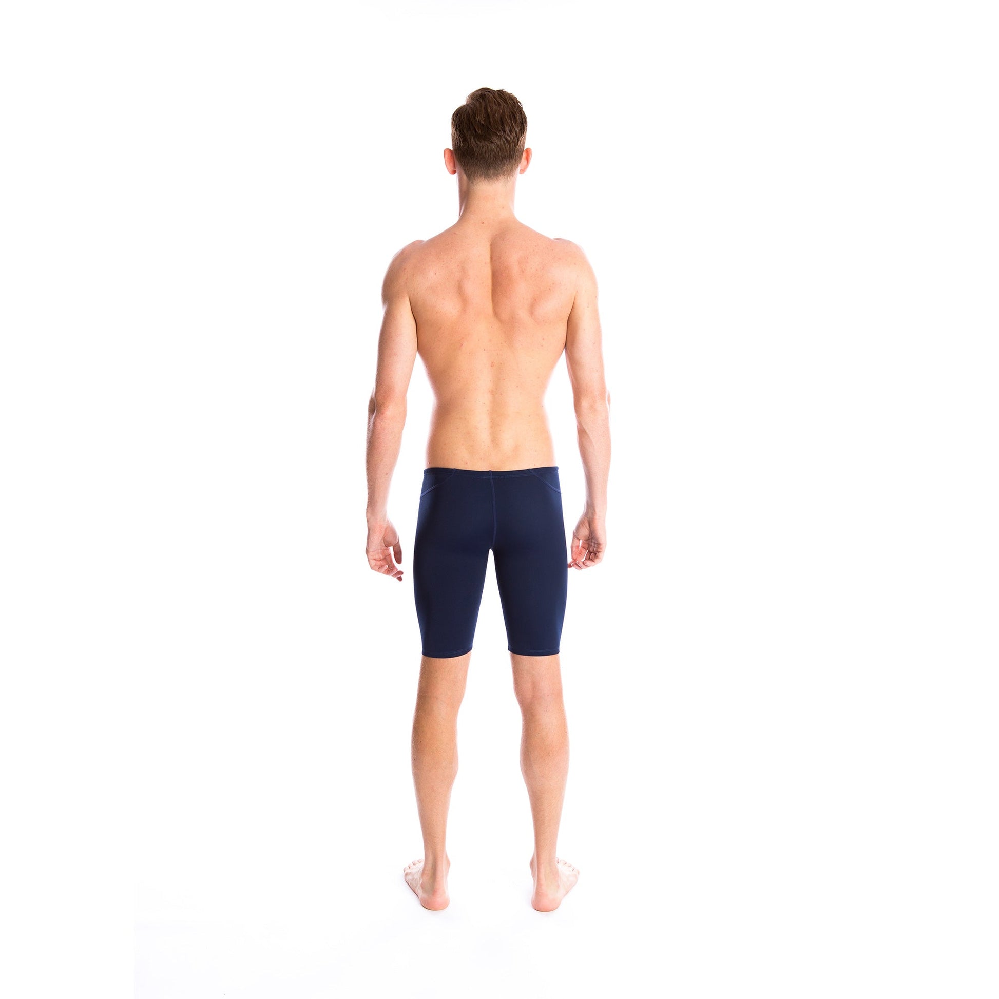 mens 3 panel jamo to the knee swimwear with drawcord tie in navy
