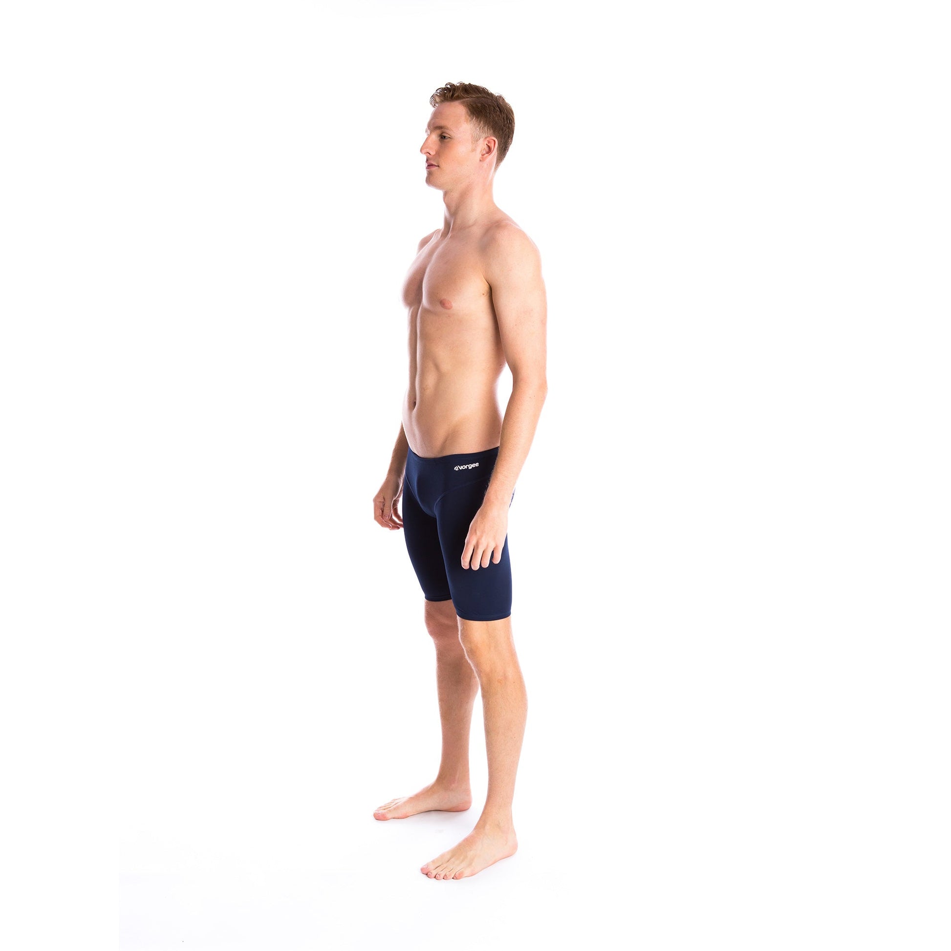 mens 3 panel jamo to the knee swimwear with drawcord tie in navy
