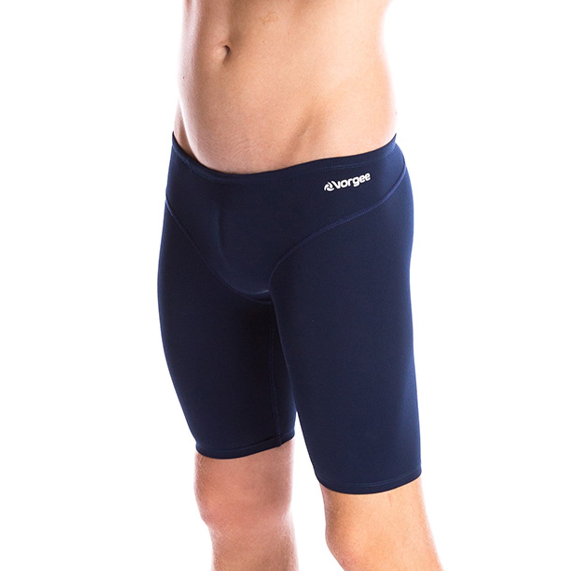 mens 3 panel jamo to the knee swimwear with drawcord tie in navy