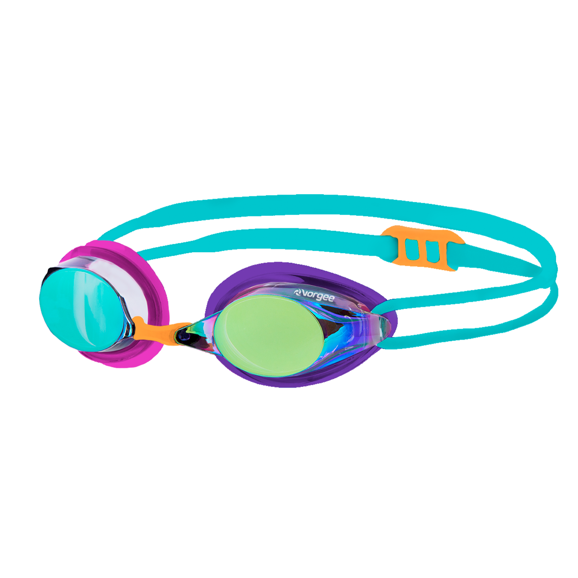 Missile Mix swimming goggle in Fl Pink, Purple, Fl Orange & Aqua 