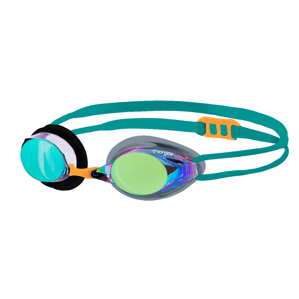 Missile Mix swimming goggle in Black, Silver, Fl Orange & Dark Green 