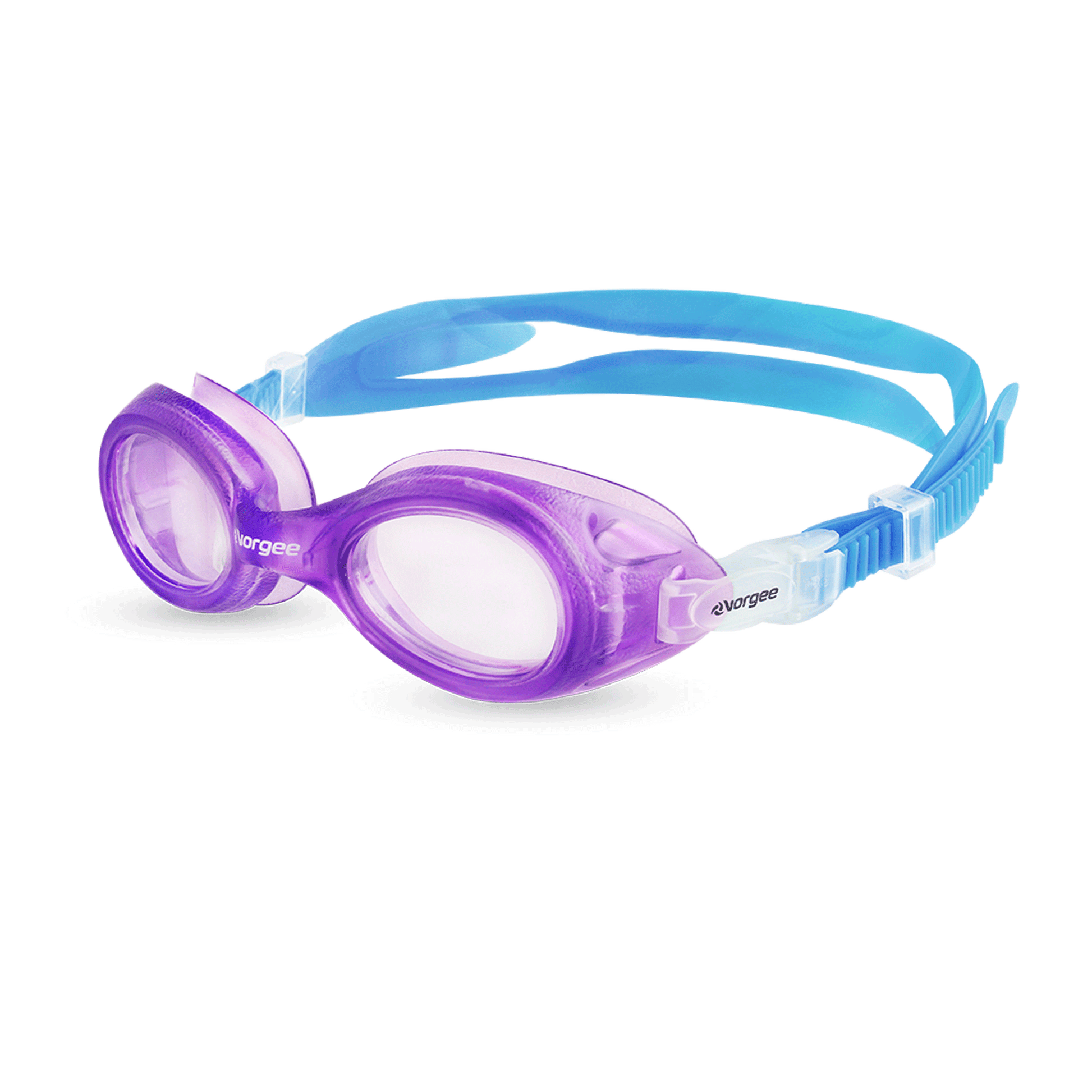 Voyager Junior Clear junior swimming goggle in Purple & Light Blue