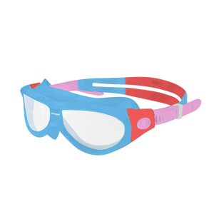 Starfish Mask Kids Alive Clear junior swimming goggle in Light Blue, Coral & Light Pink 