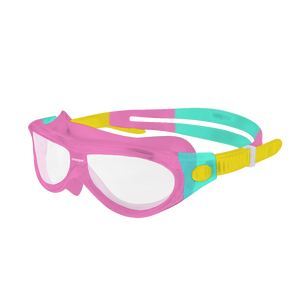 Starfish Mask Kids Alive Clear junior swimming goggle in Pink, Aqua & Yellow 