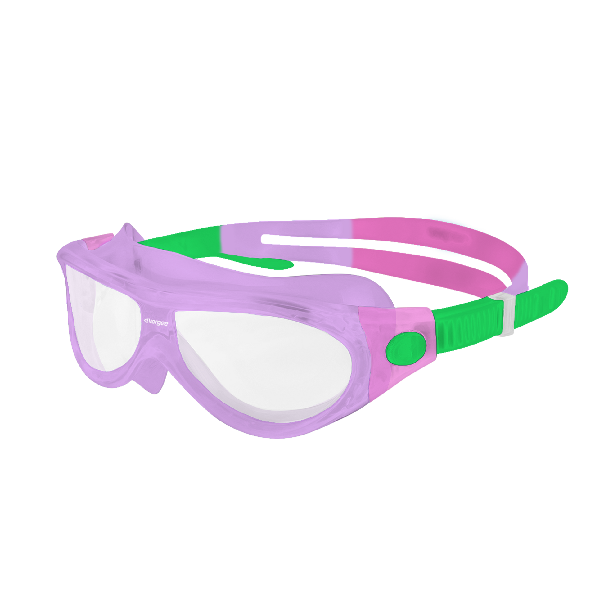 Starfish Mask Kids Alive Clear junior swimming goggle in Purple, Pink & Mint Green