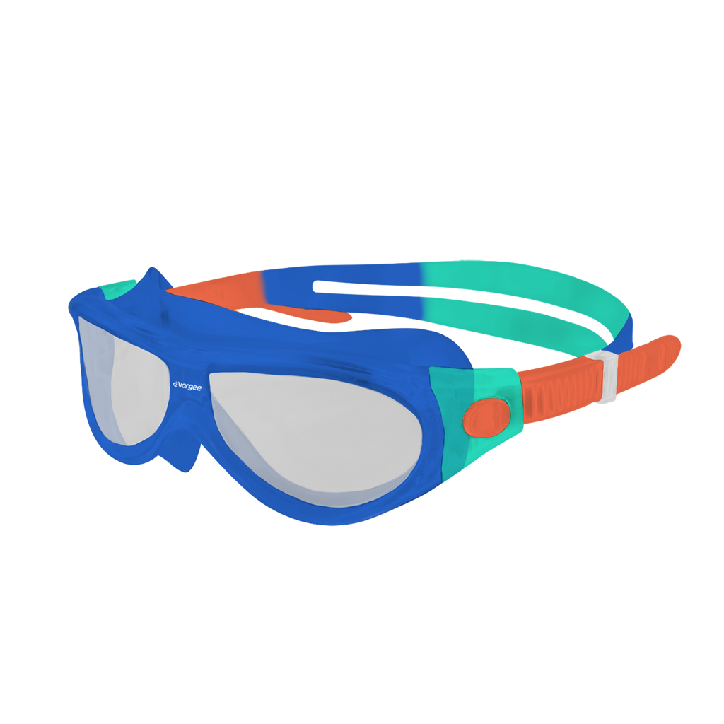 Starfish Mask Kids Alive Tint junior swimming goggle in Blue, Teal & Orange