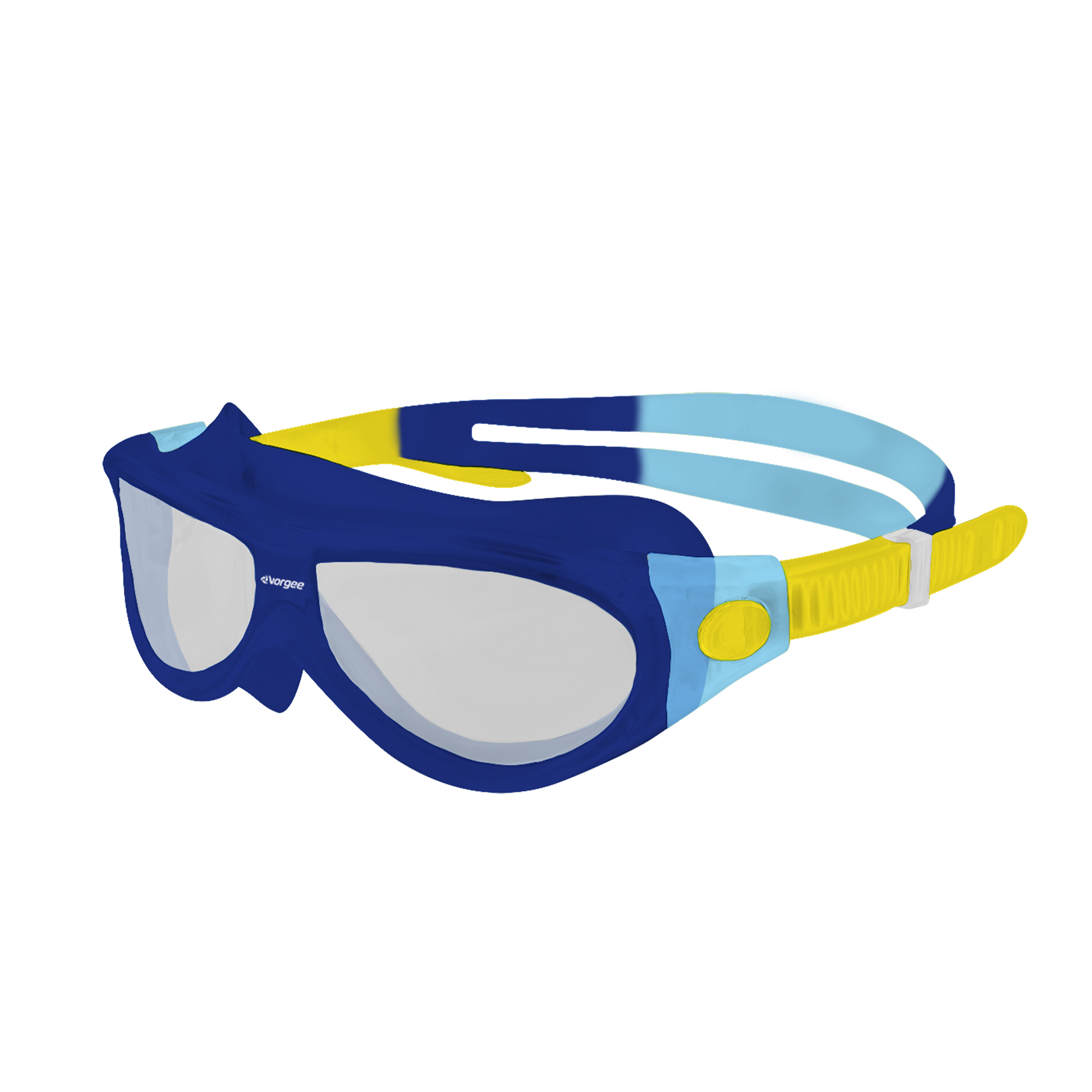 Starfish Mask Kids Alive Tint junior swimming goggle in Navy, Light Blue & Yellow 