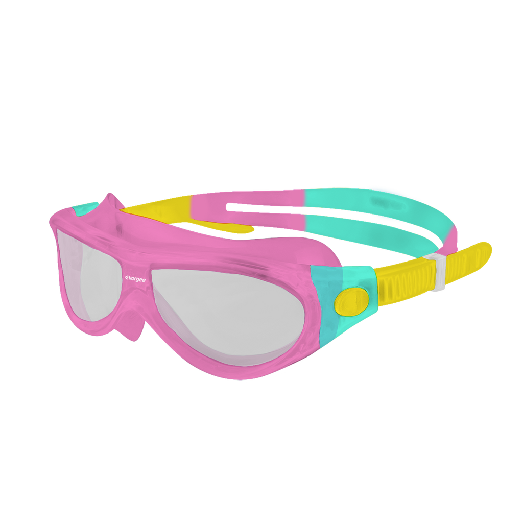 Starfish Mask Kids Alive Tint junior swimming goggle in Pink, Aqua & Yellow 