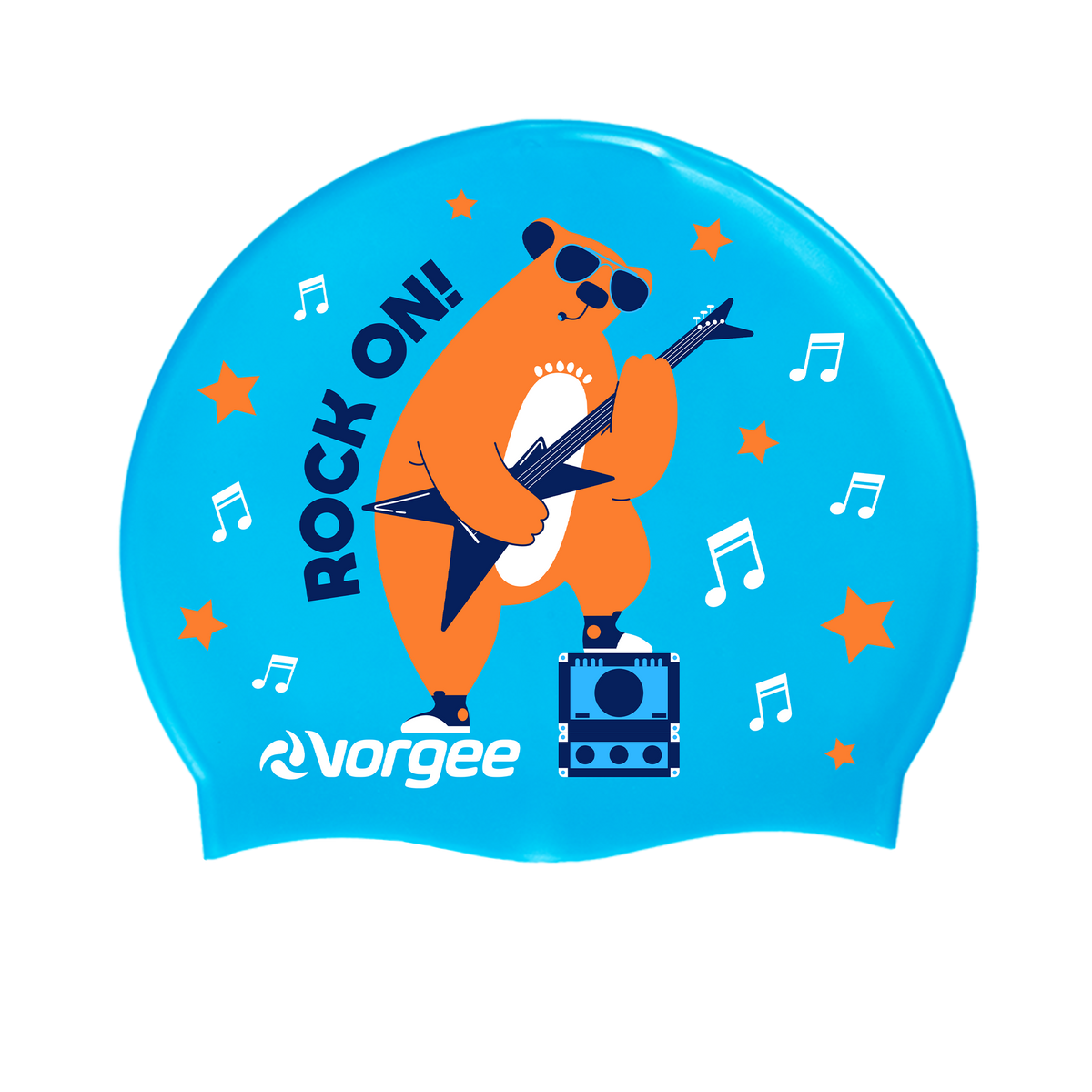 Character Jnr Silicone Swim Cap | Rockstar Bear