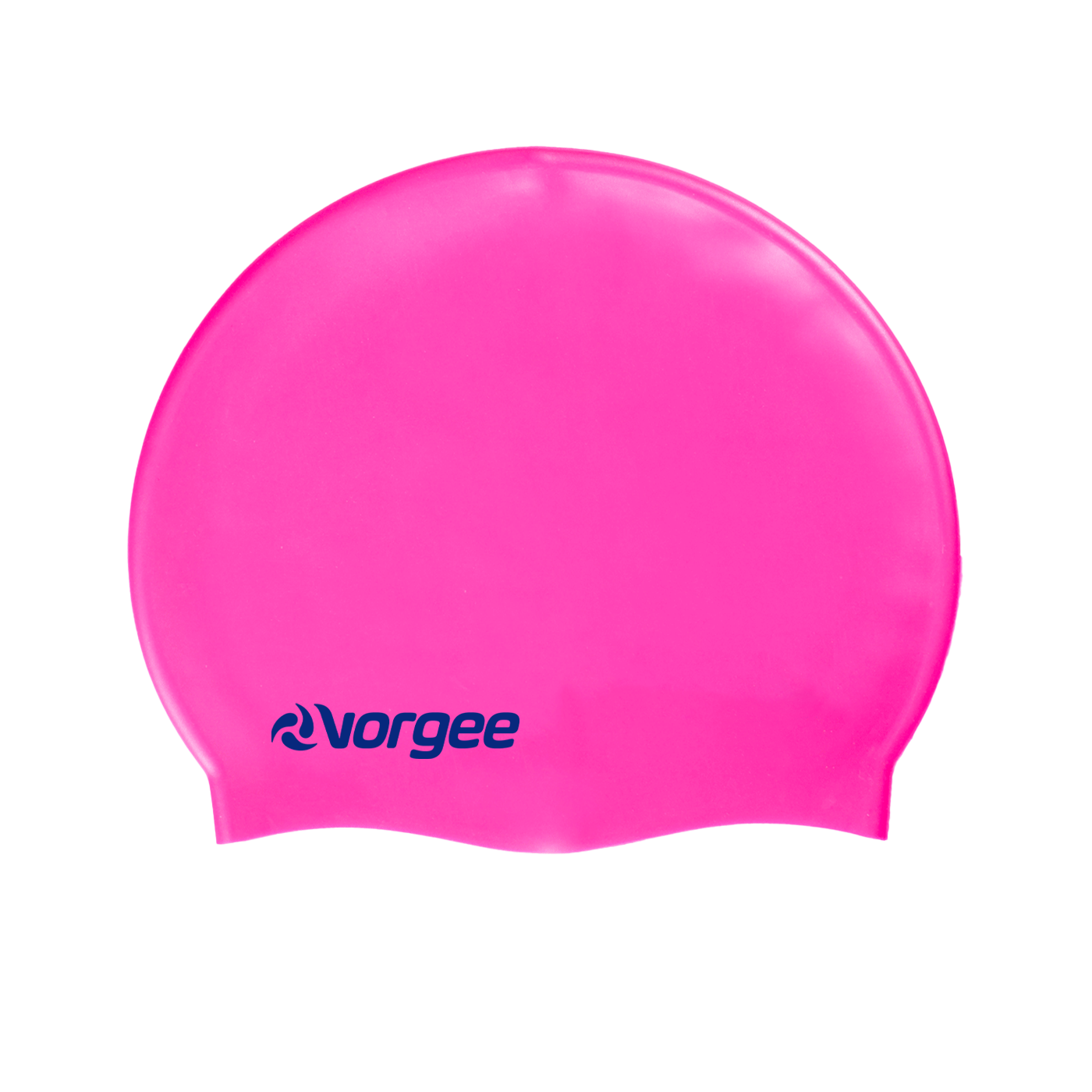 Classic junior silicone swimming cap in Fluro Pink 