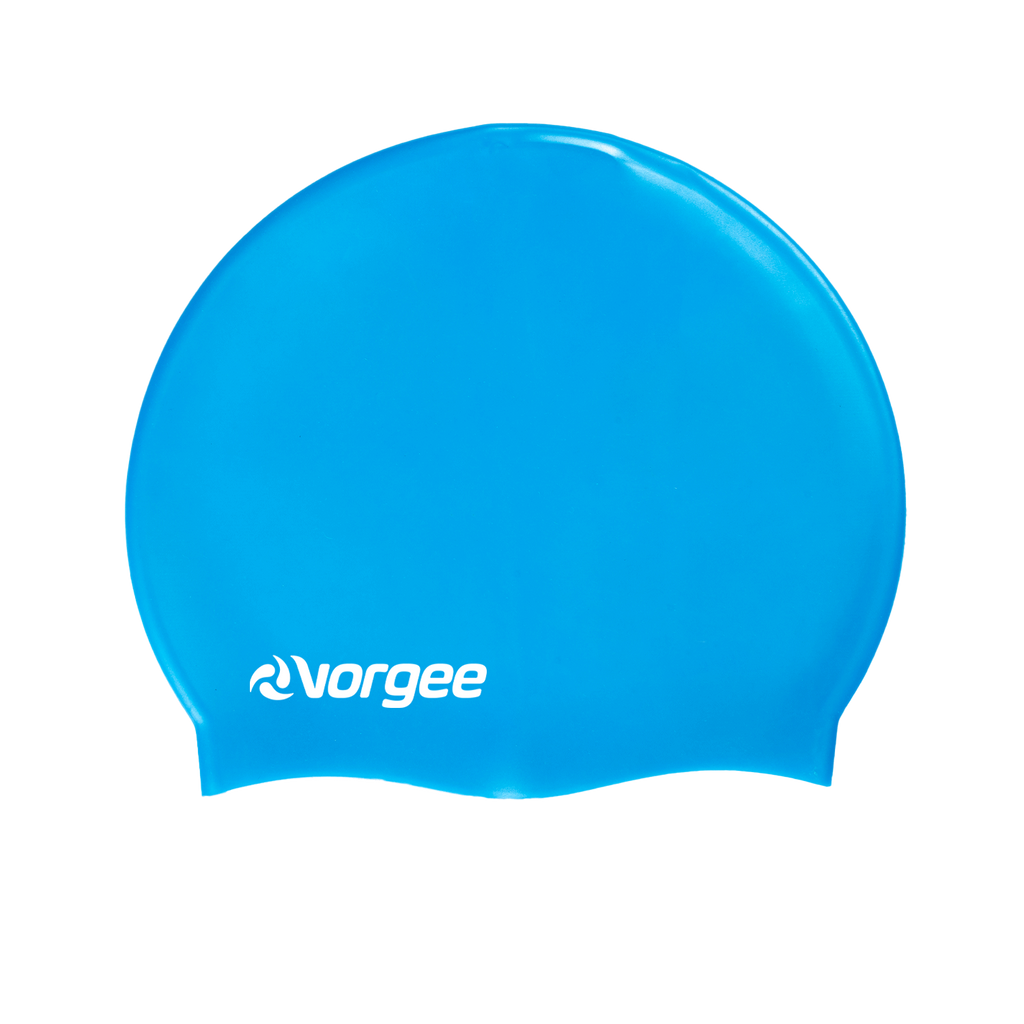 Classic junior silicone swimming cap in Light Blue 