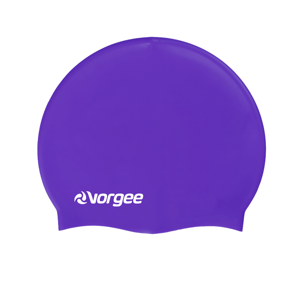 Classic junior silicone swimming cap in Purple 