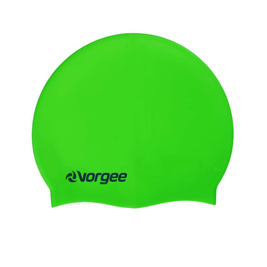 Classic silicone swimming cap in Fluro Green