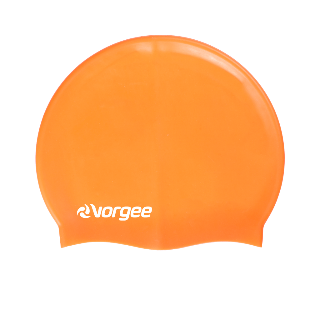 Classic silicone swimming cap in Orange