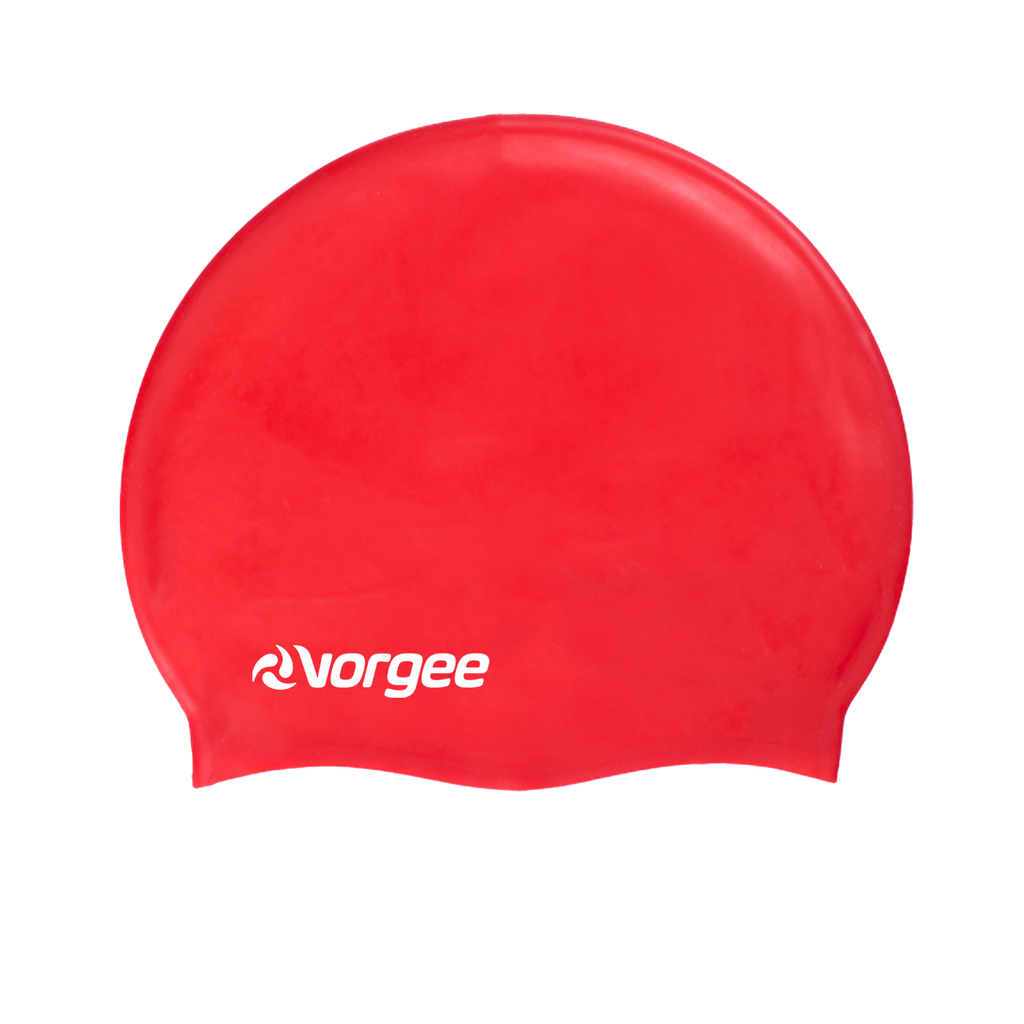 Classic silicone swimming cap in Red